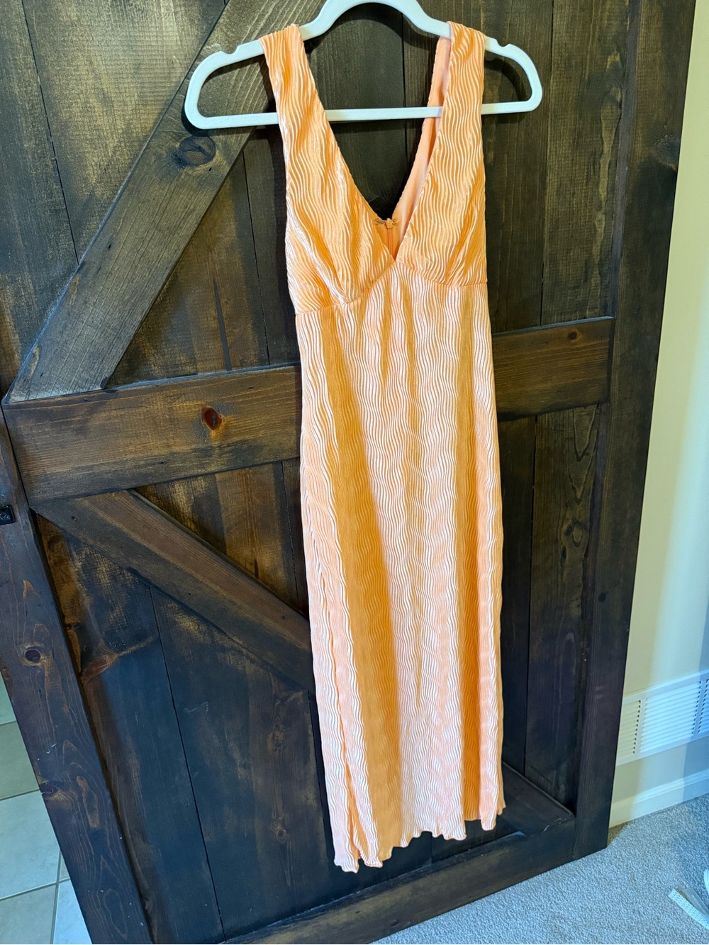 Pink Lily Peach V-Neck Sleeveless Maxi Dress